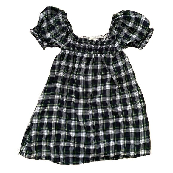 Plaid Baby Doll Mini Dress - Picture 1 of 4